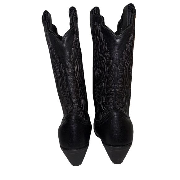Masterson Boot-Womens Size 7 Wide Cowgirl Embroidered Western Black RB3431 - Picture 4 of 13